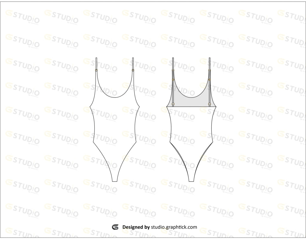 Womens Bodysuit Flat Sketch