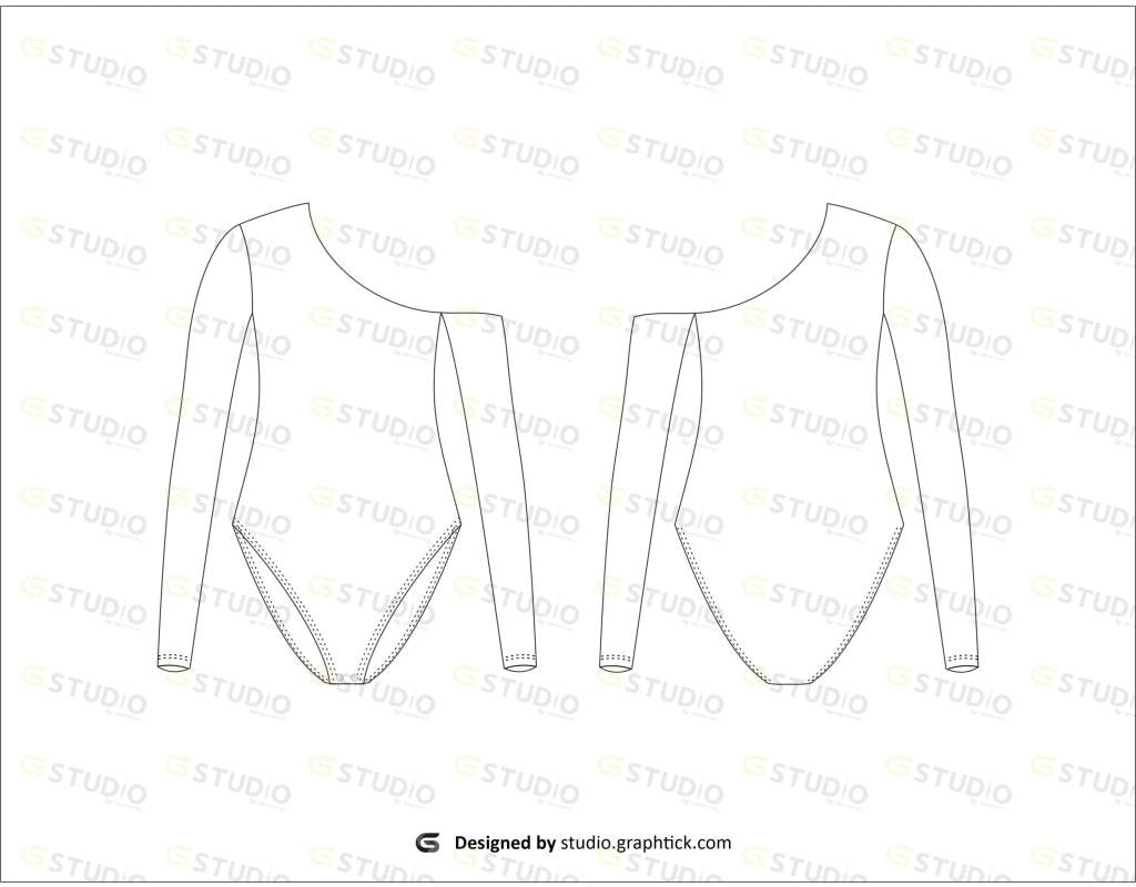 Womens Bodysuit Flat Sketch
