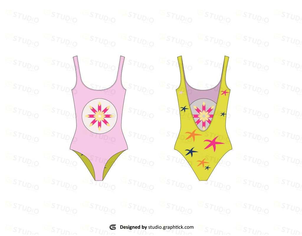 Womens Bodysuit Flat Sketch