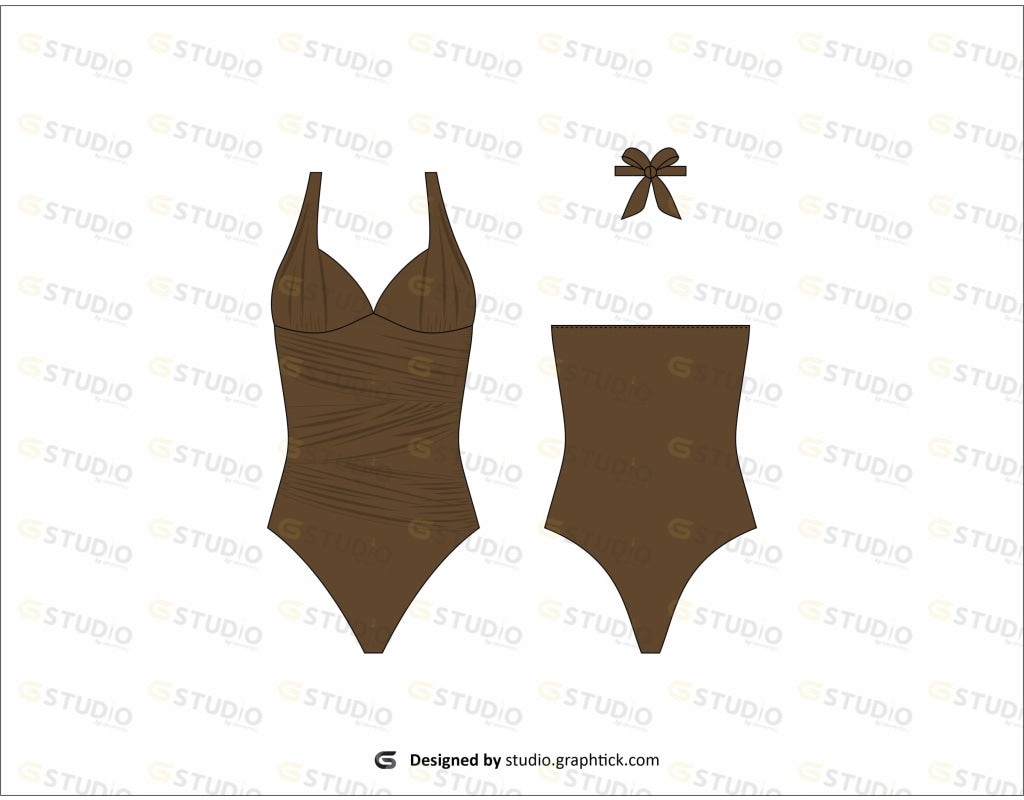Womens Bodysuit Flat Sketch