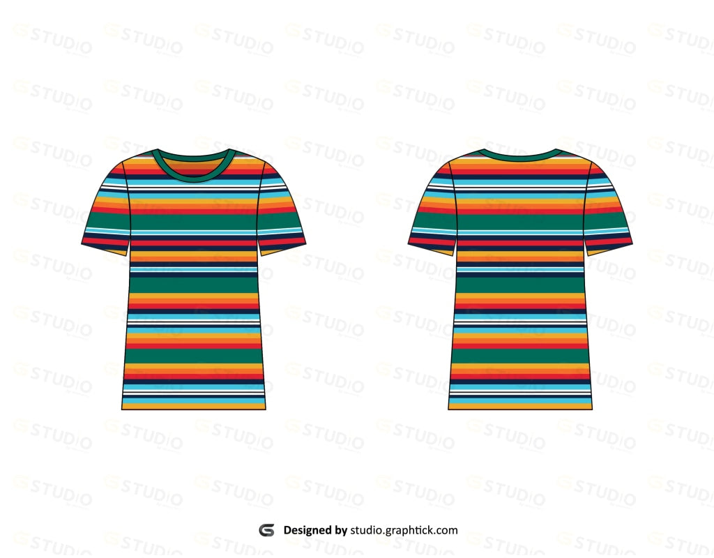 Womens Crew Neck Tee Shirt Flat Sketch