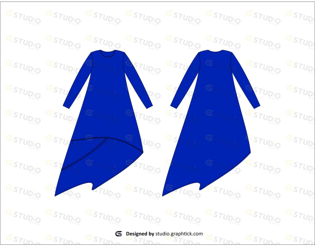 Womens Dress Flat Sketch Dress