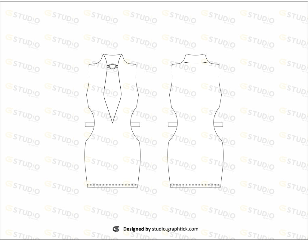 Womens Dress Flat Sketch Dress