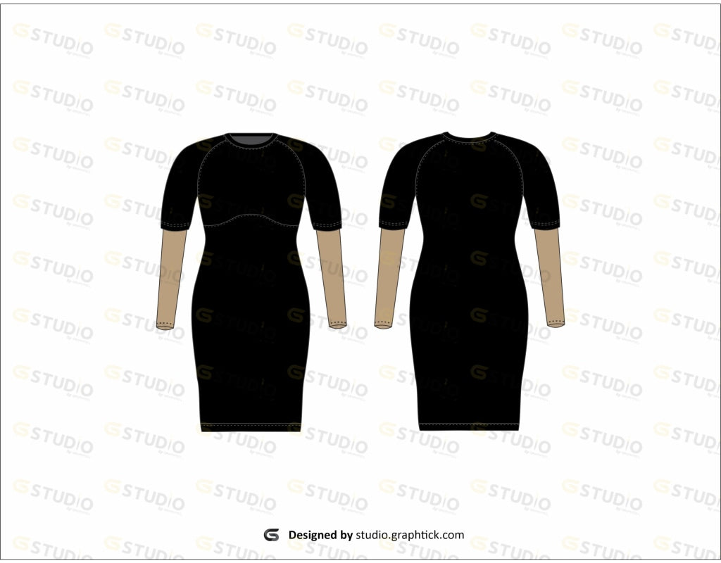 Womens Dress Flat Sketch Dress