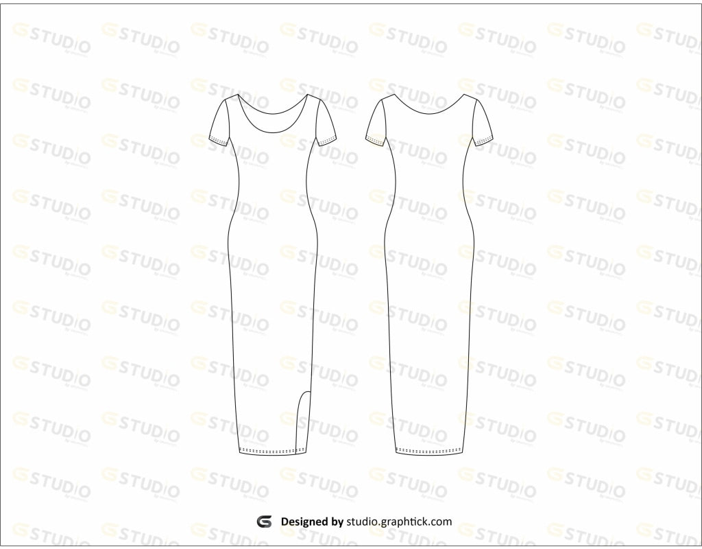 Womens Dress Flat Sketch