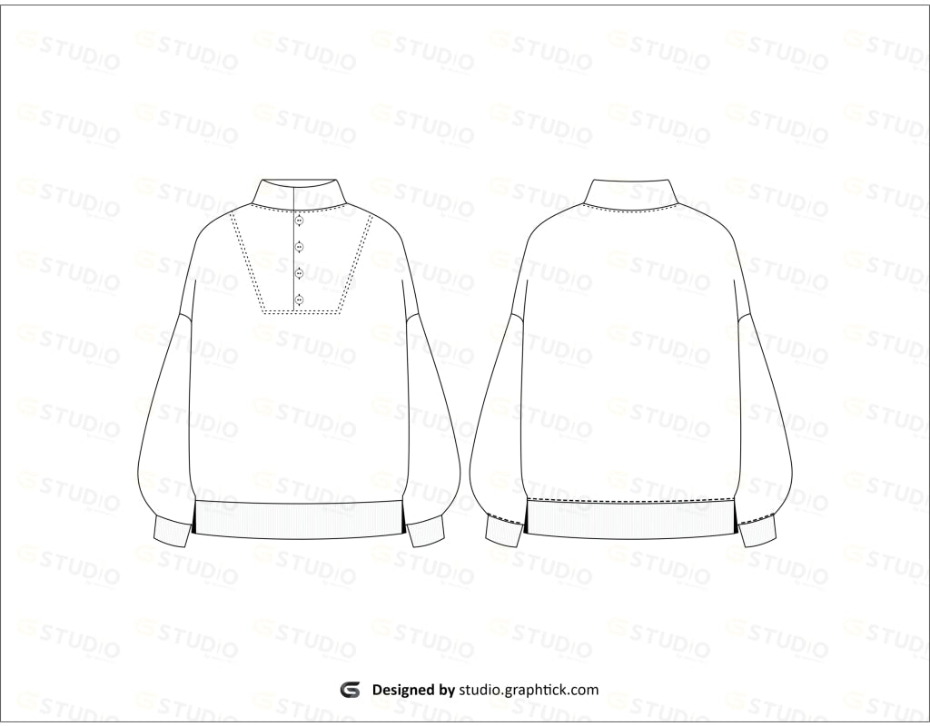 Womens Drop Shoulder Top Flat Sketch Tops
