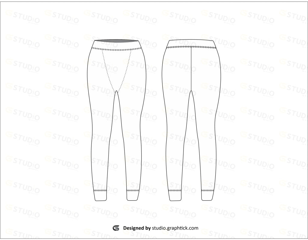 Womens Fitness Leggings Flat Sketch