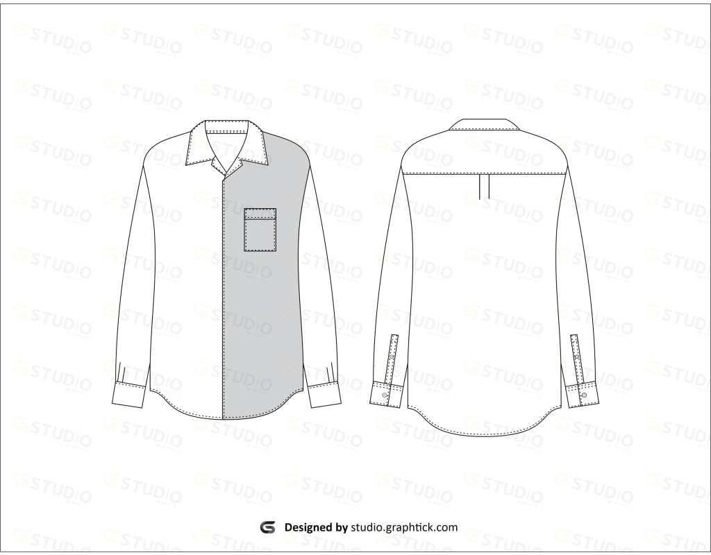 Womens Full Sleeve Shirt Flat Sketch