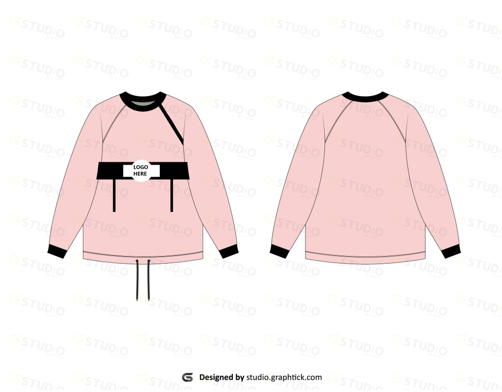 Womens Full Sleeve Sweatshirt Flat Sketch