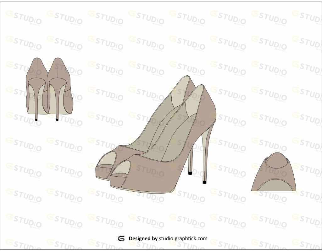 Womens Heel Flat Sketch