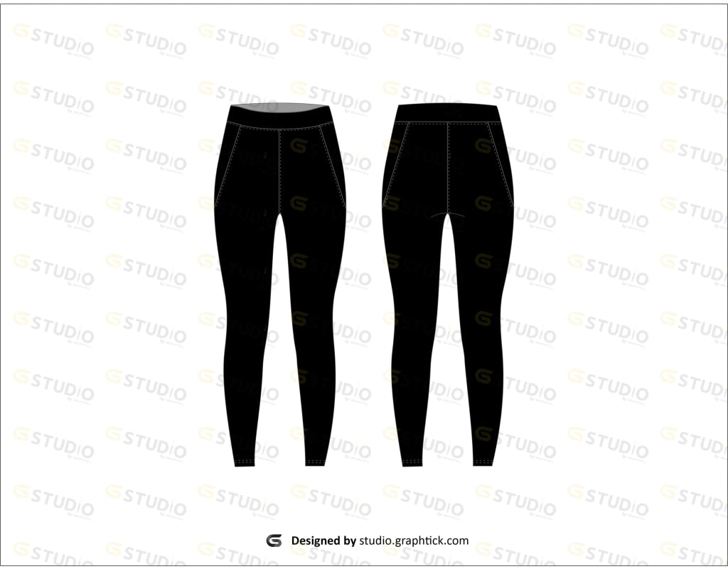 Womens High Rise Legging Flat Sketch Leggings