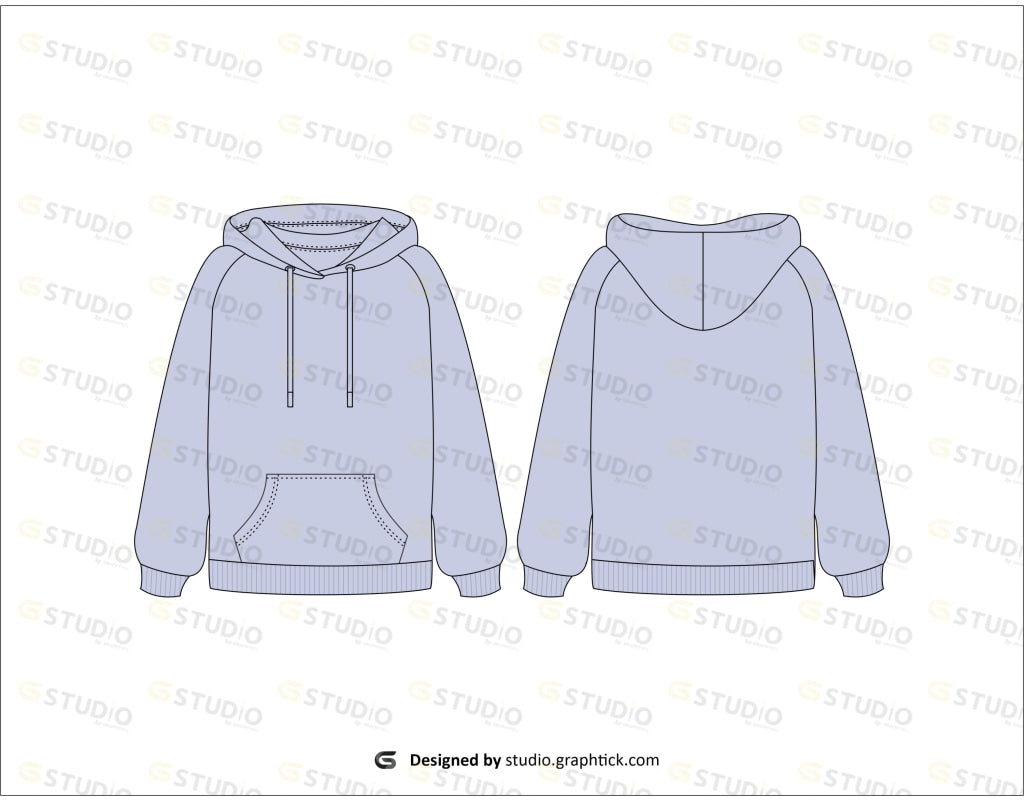 Womens Hoodie Flat Sketch
