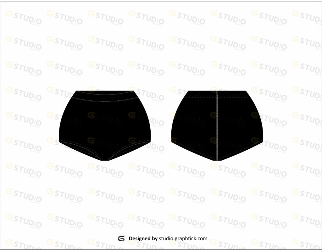 Womens Hot Shorts Flat Sketch