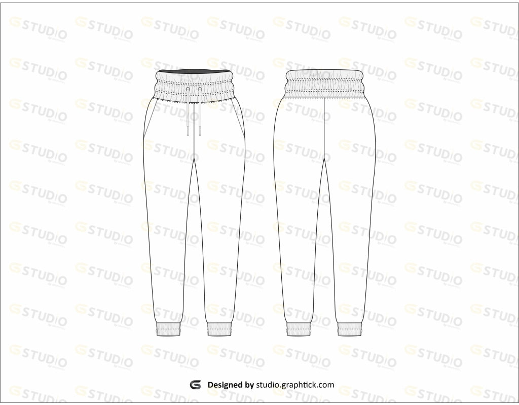 Womens Jogger Pant Flat Sketch Pants