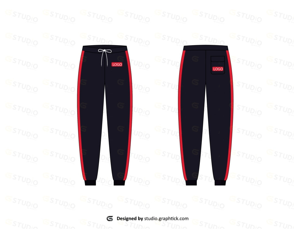 Womens Jogger Pants Flat Sketch