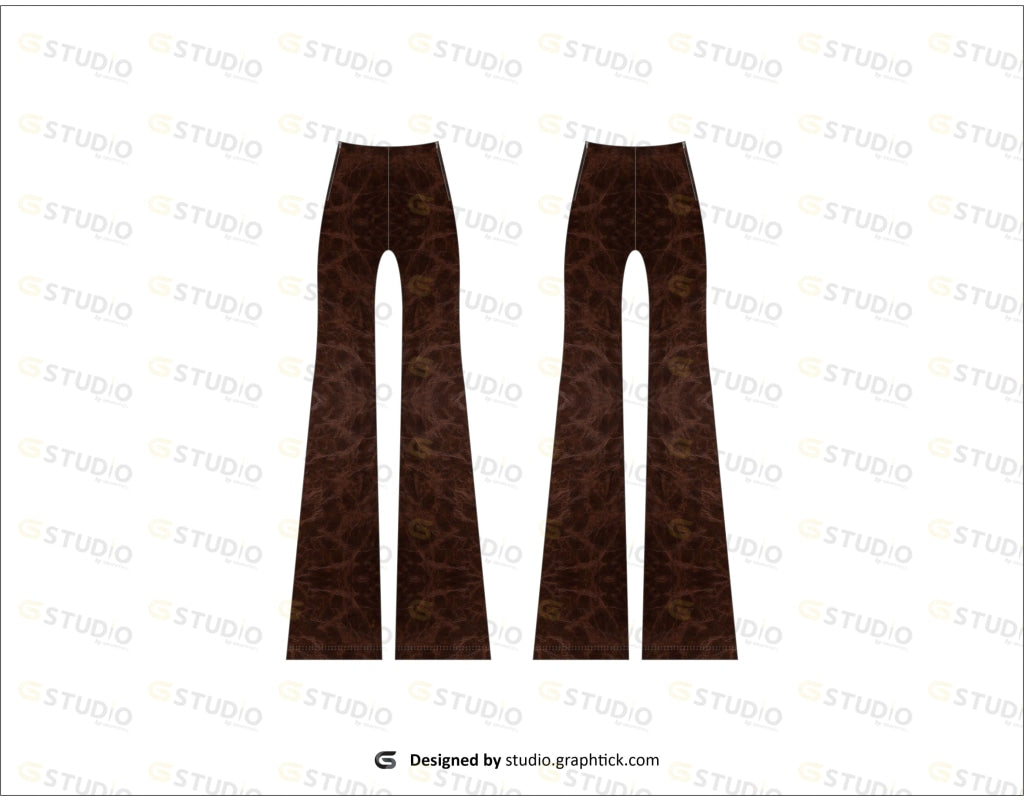 Womens Leather Pant Flat Sketch Pants