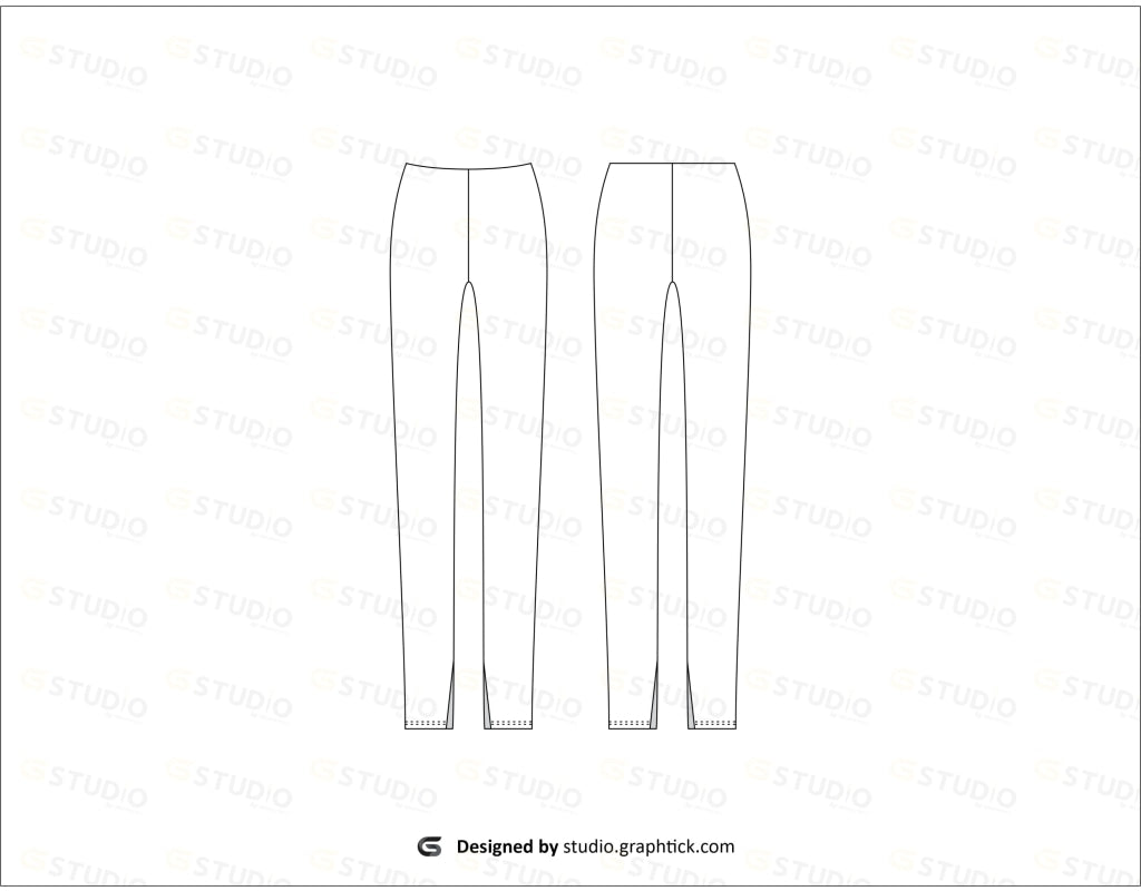 Womens Leggings Flat Sketch