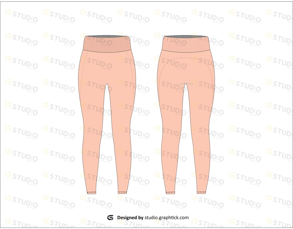 Womens Leggings Flat Sketch