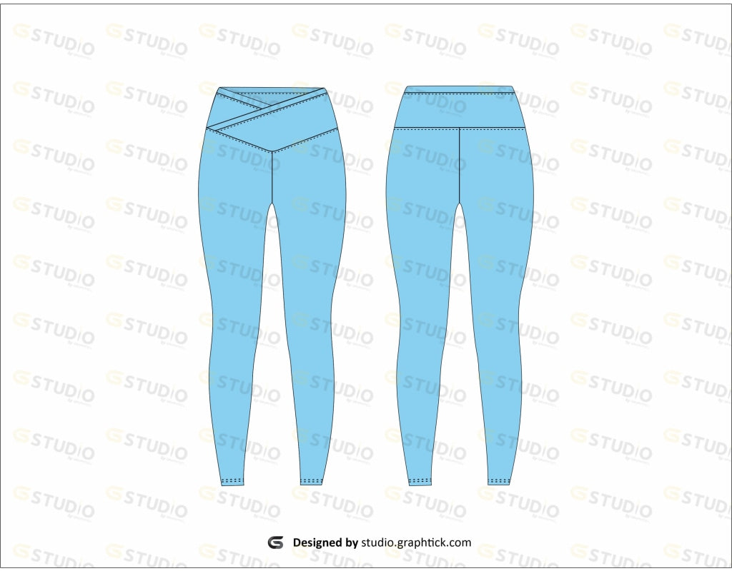 Womens Leggings Flat Sketch