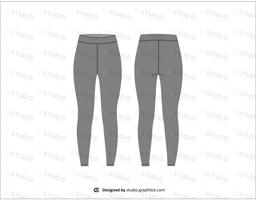 Womens Leggings Flat Sketch