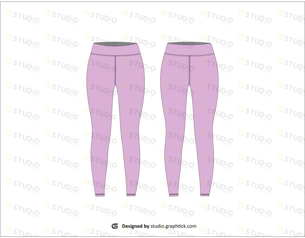 Womens Leggings Flat Sketch