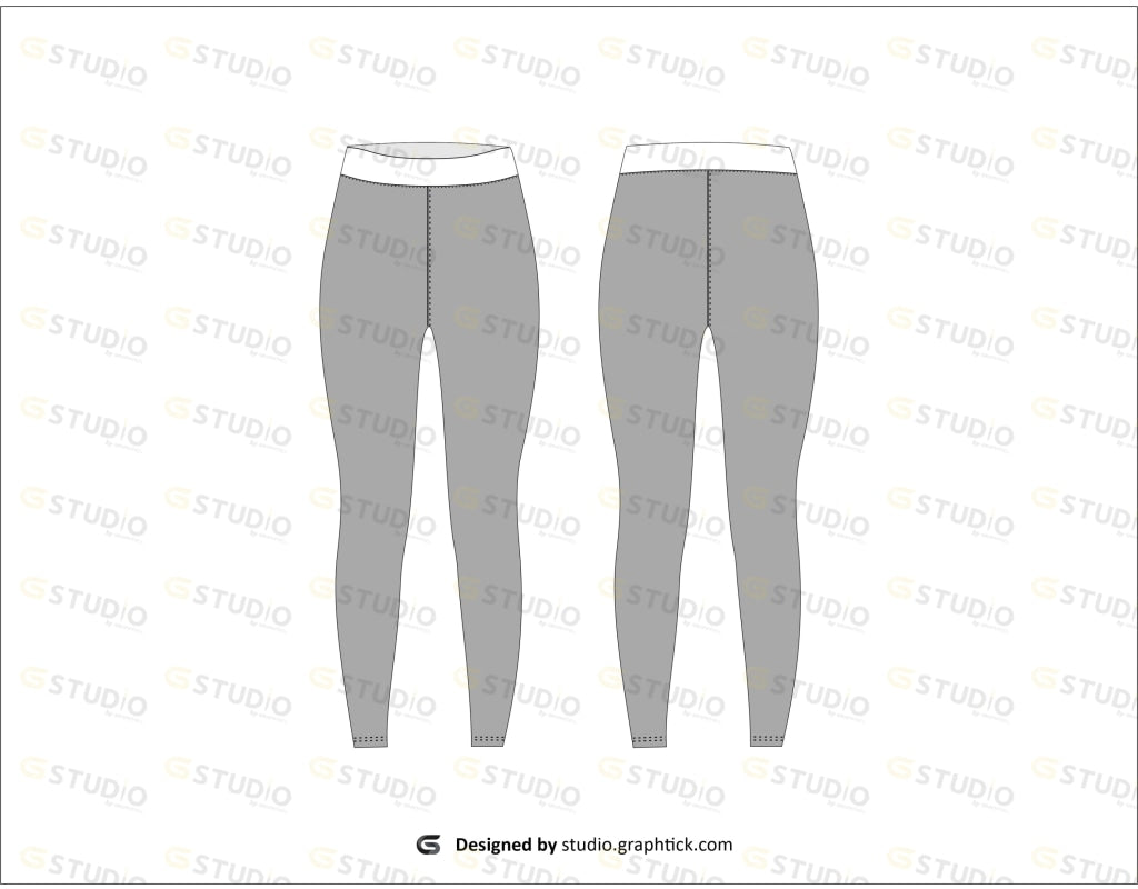Womens Leggings Flat Sketch