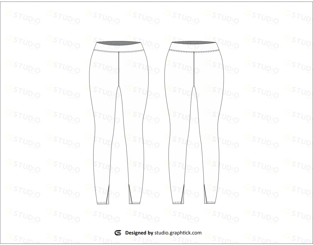 Womens Leggings Flat Sketch