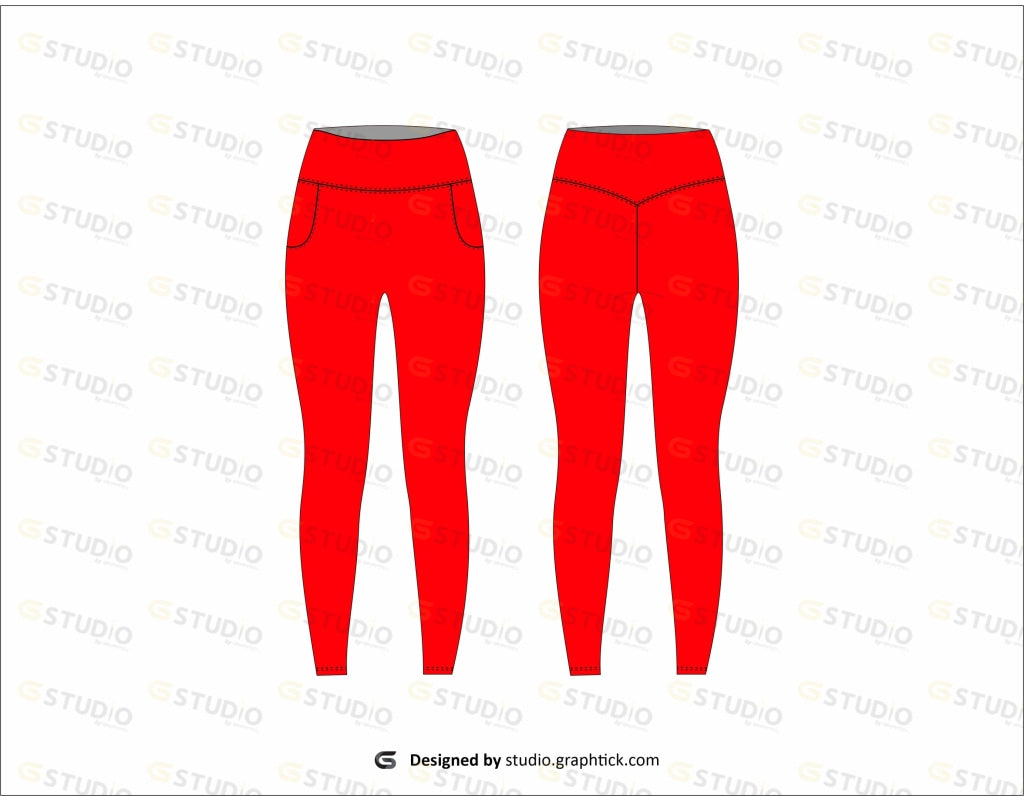 Womens Leggings Flat Sketch