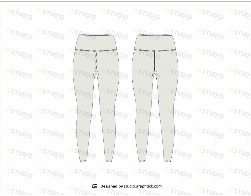 Womens Leggings Flat Sketch