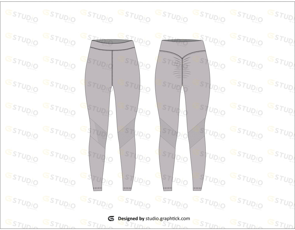 Womens Leggings Flat Sketch