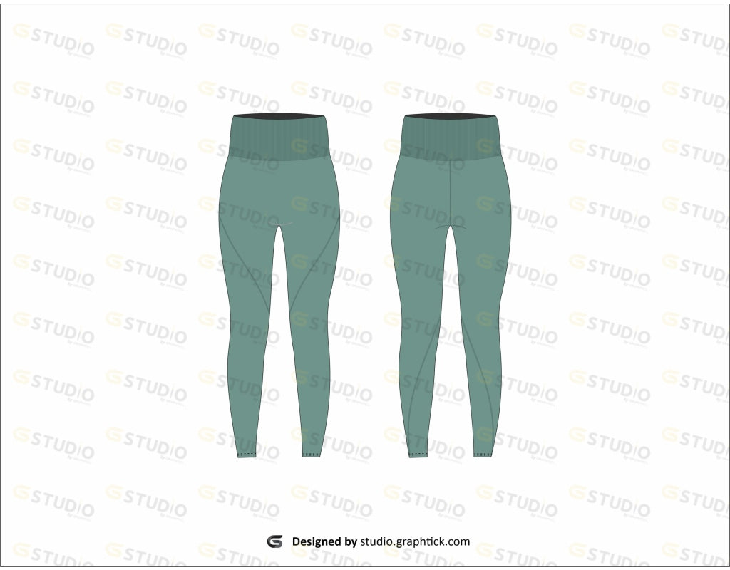 Womens Leggings Flat Sketch