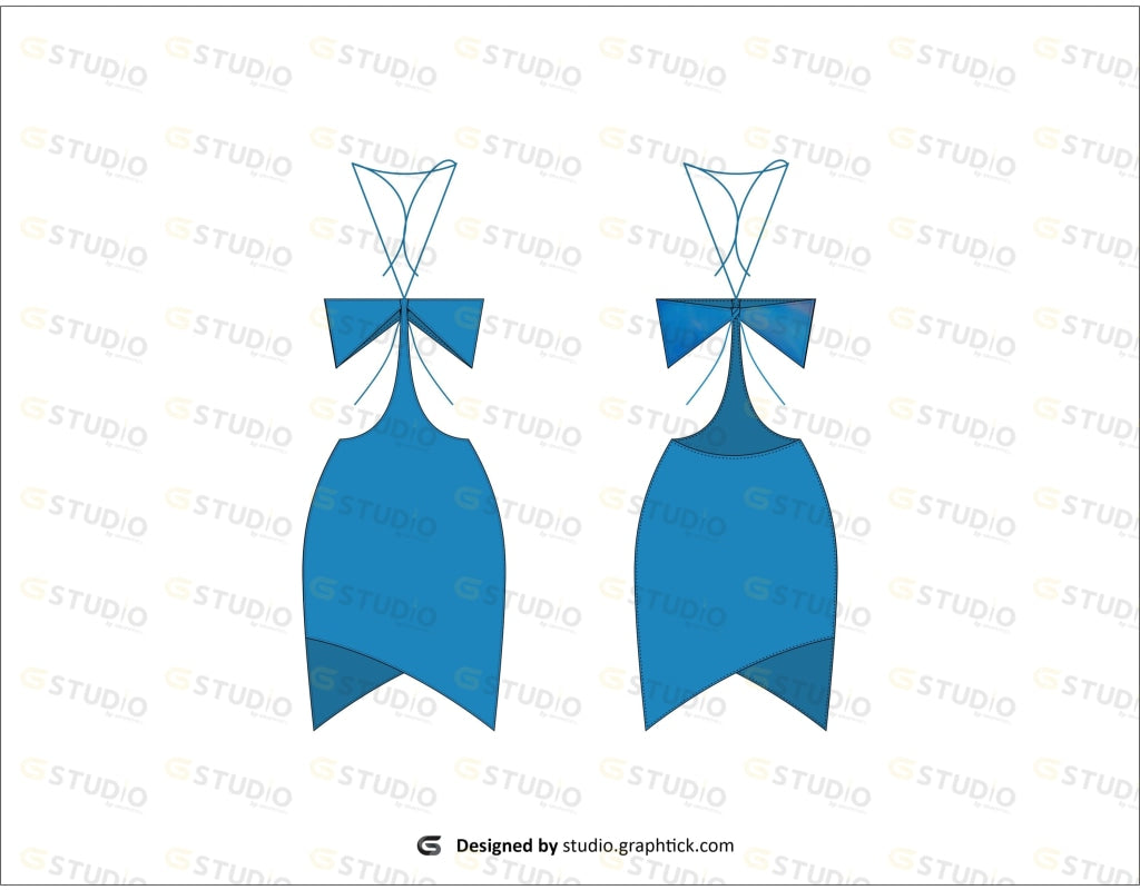 Womens One Piece Dress Flat Sketch Dress