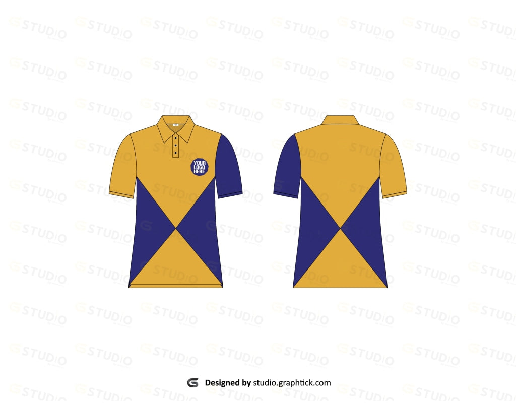 Womens Polo Shirt Flat Sketch