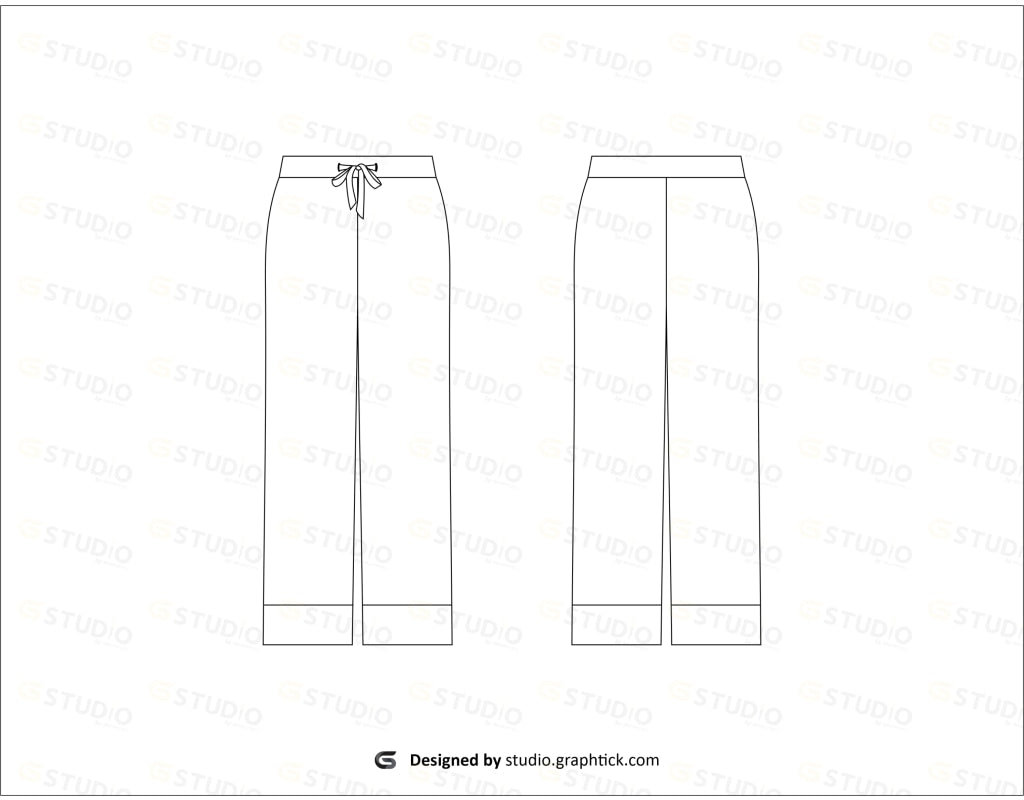 Womens Pyjama Bottoms Flat Sketch