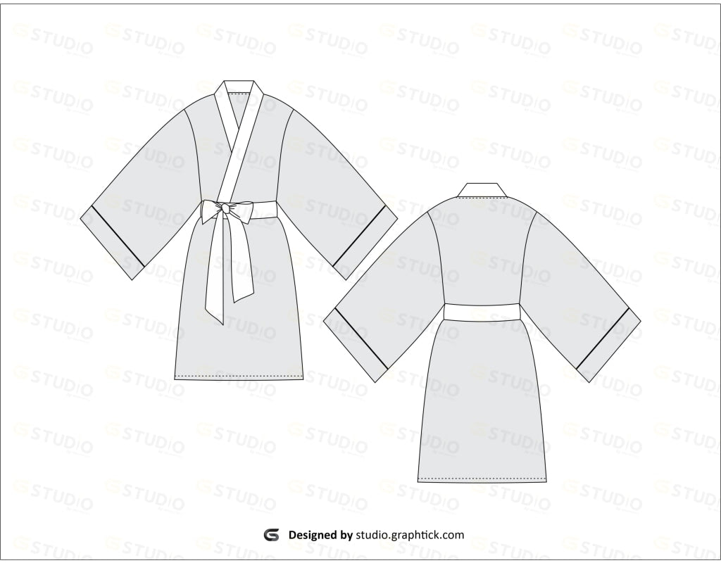 Womens Robe Flat Sketch Robes