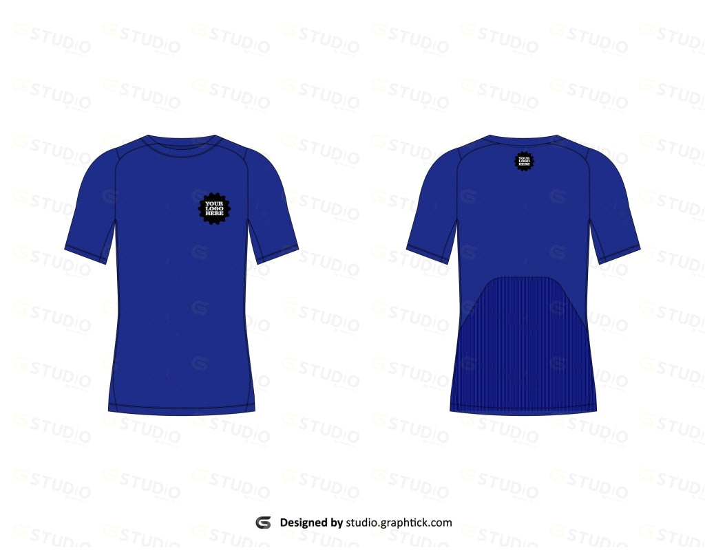 Womens Short Sleeve Fitness Tee Shirt Flat Sketch