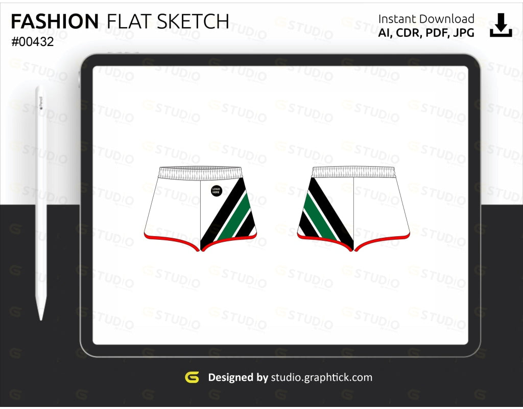 Womens Shorts Flat Sketch