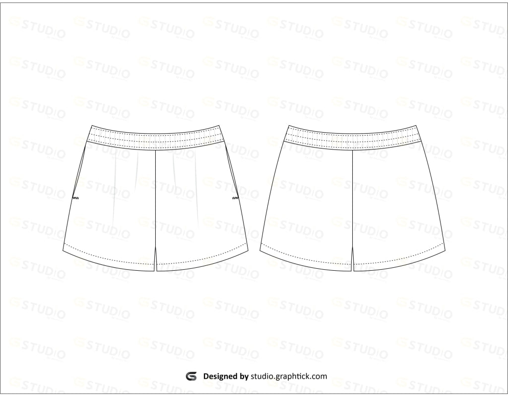 Womens Shorts Flat Sketch