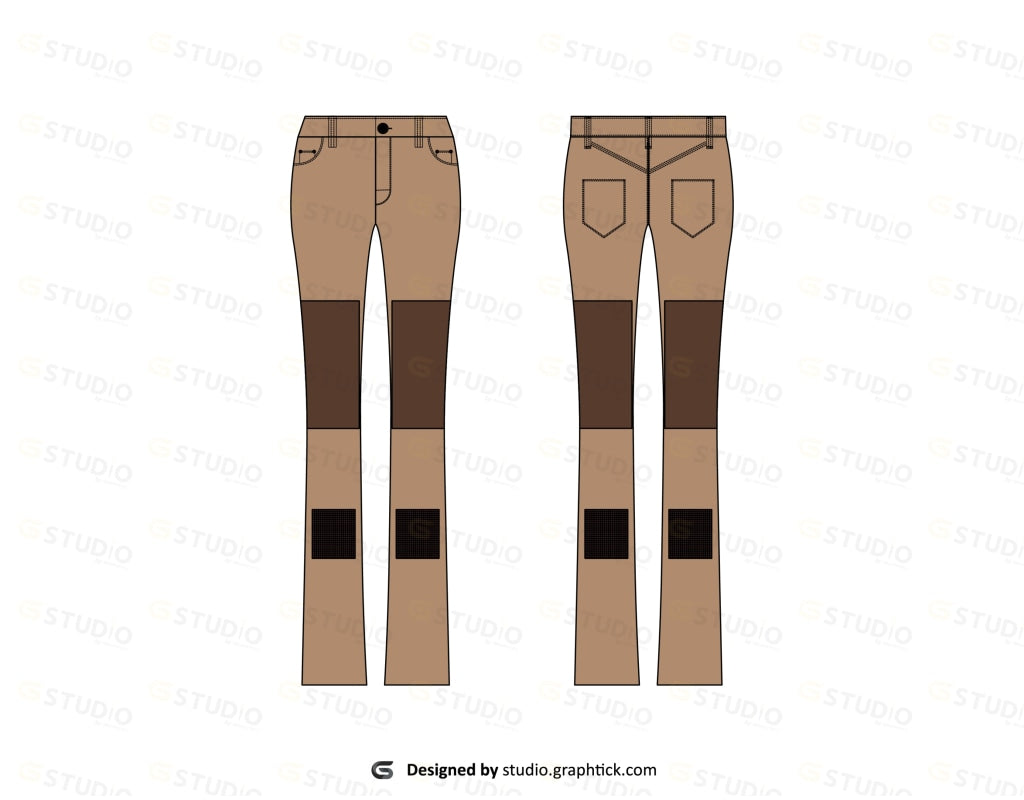 Womens Skinny Pants Flat Sketch
