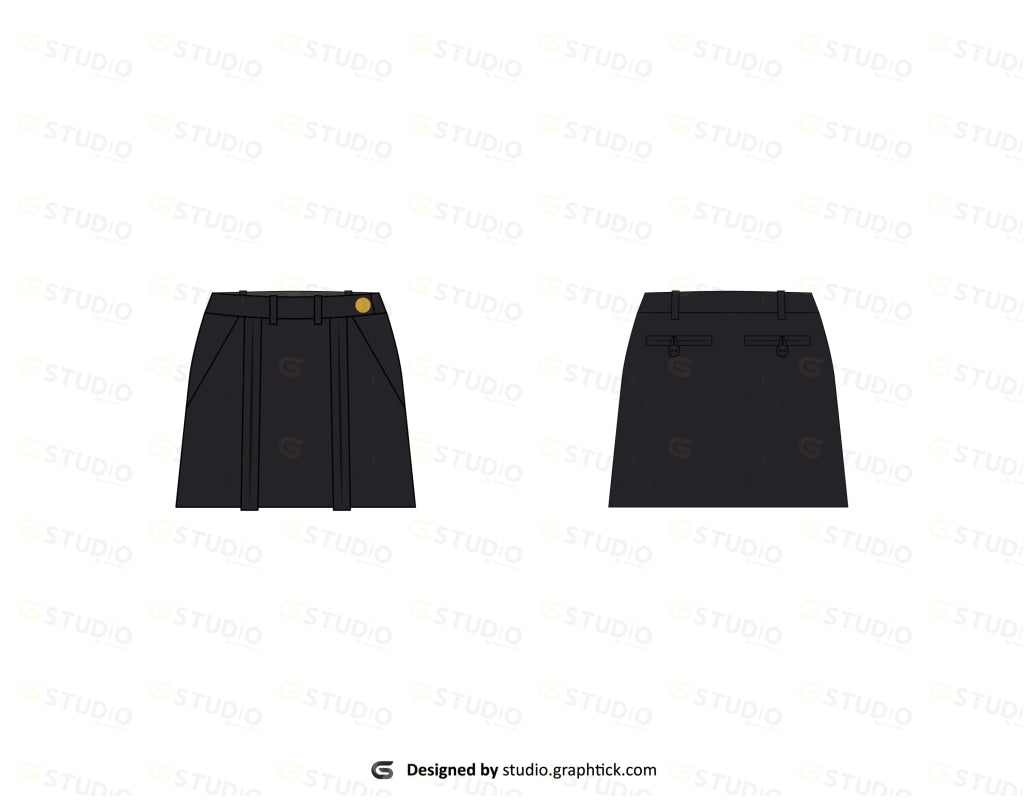 Womens Skirt Flat Sketch