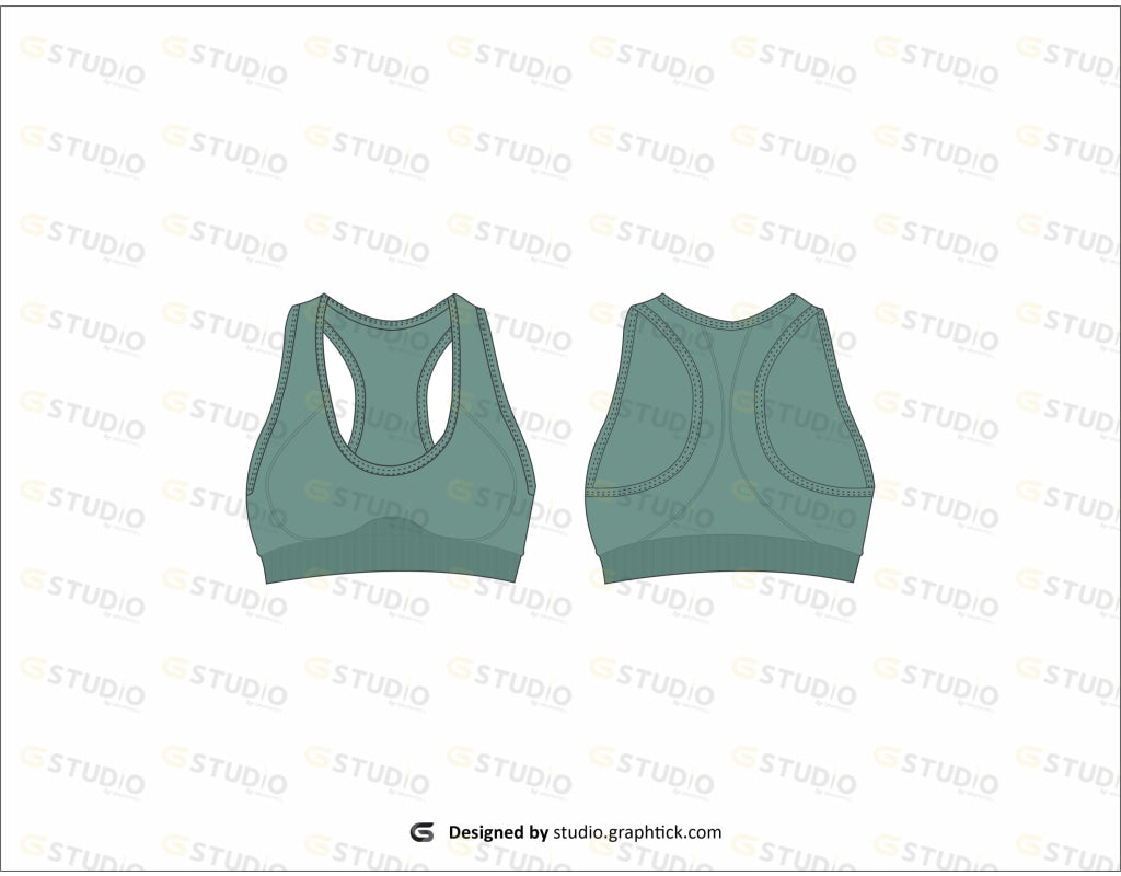 Womens Sports Bra Flat Sketch