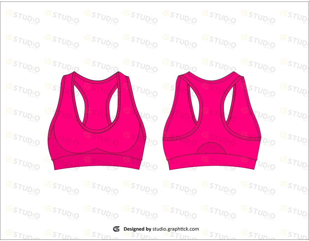 Womens Sports Bra Flat Sketch