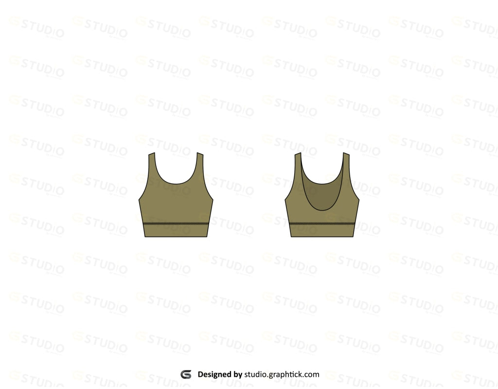 Womens Sports Bra Flat Sketch