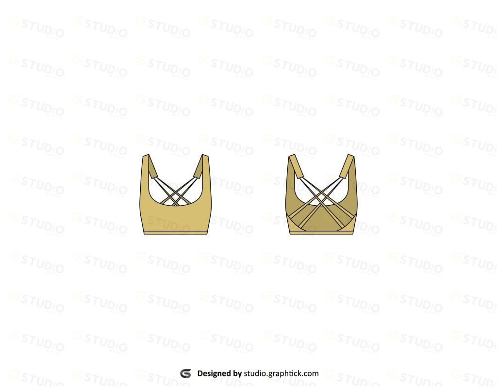 Womens Sports Bra Flat Sketch
