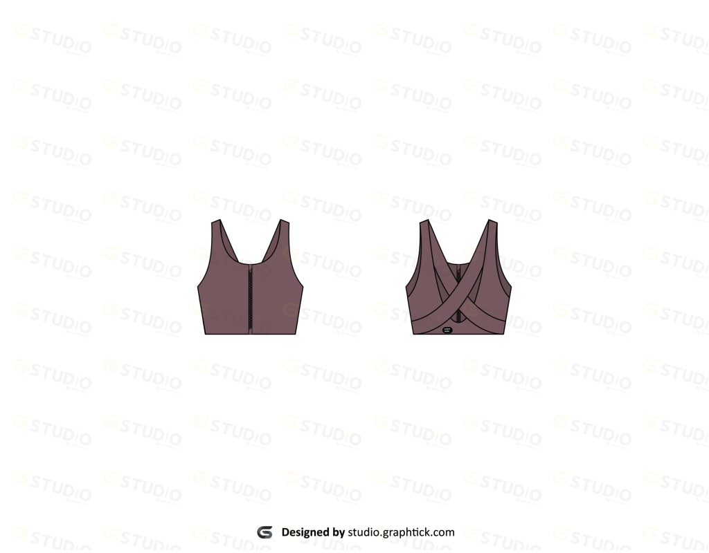 Womens Sports Bra Flat Sketch