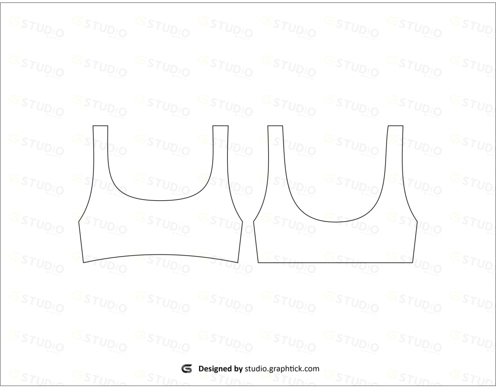 Womens Sports Bra Flat Sketch Bras