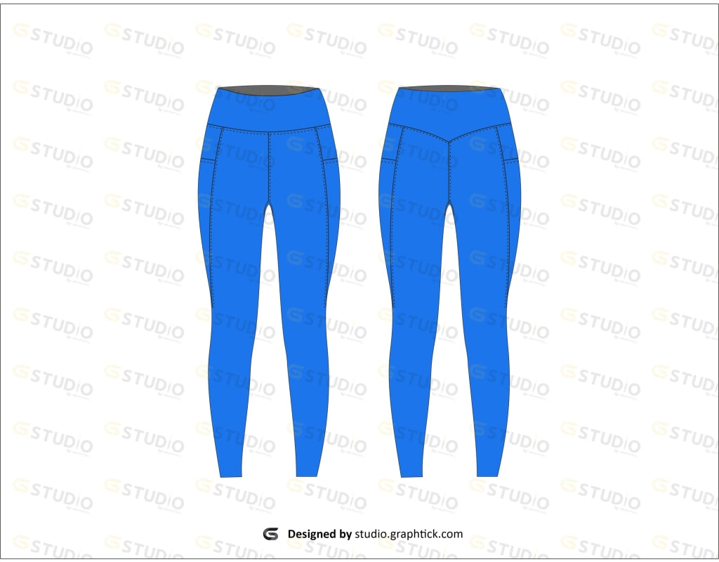 Womens Sports Leggings Flat Sketch