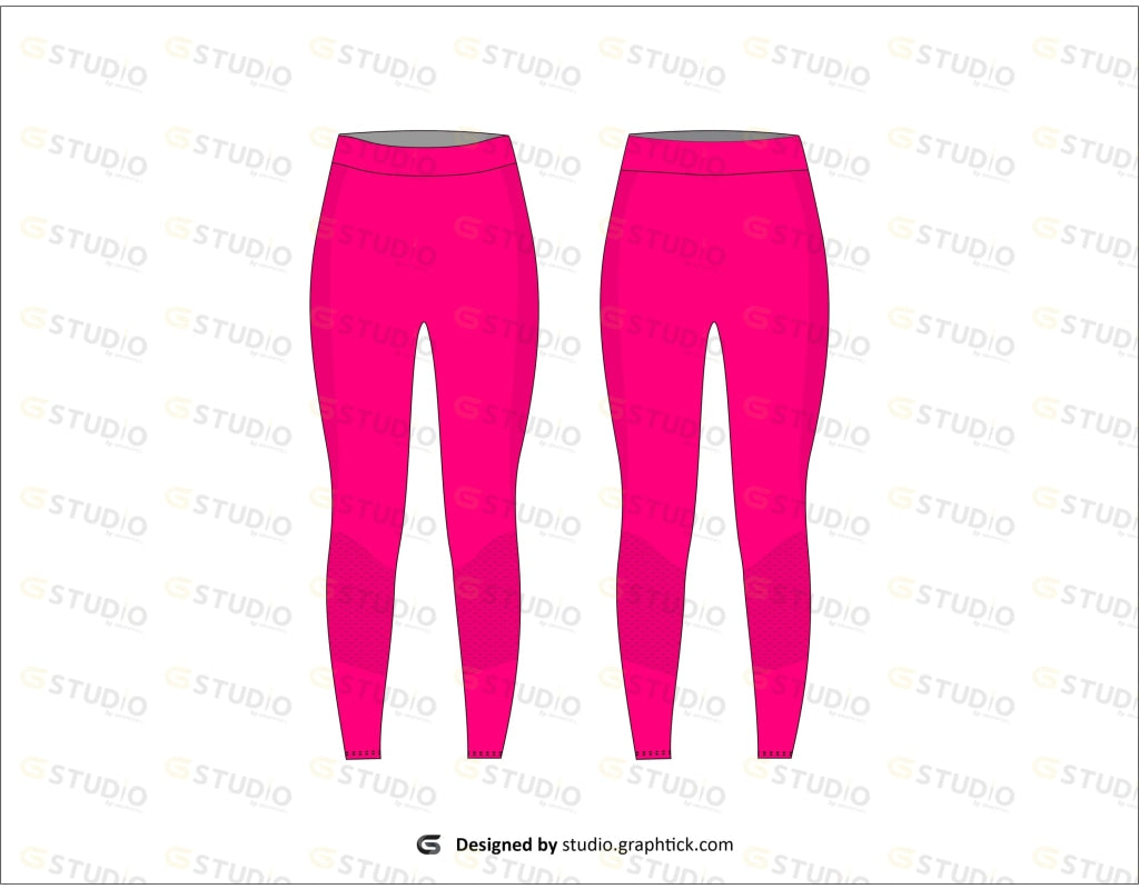 Womens Sports Leggings Flat Sketch