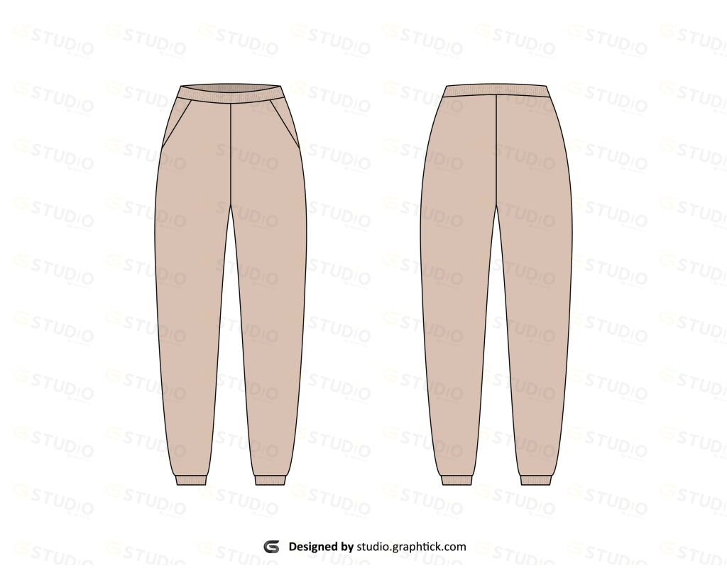 Womens Sweatpants Flat Sketch Women