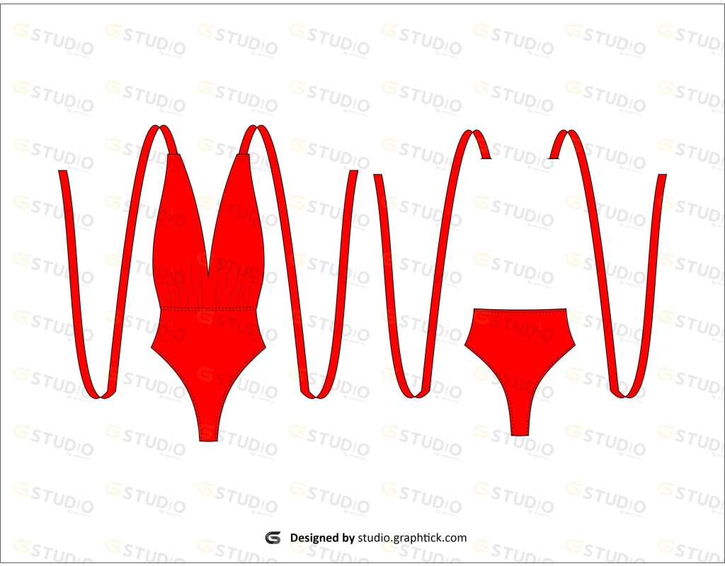 Womens Swimsuit Flat Sketch